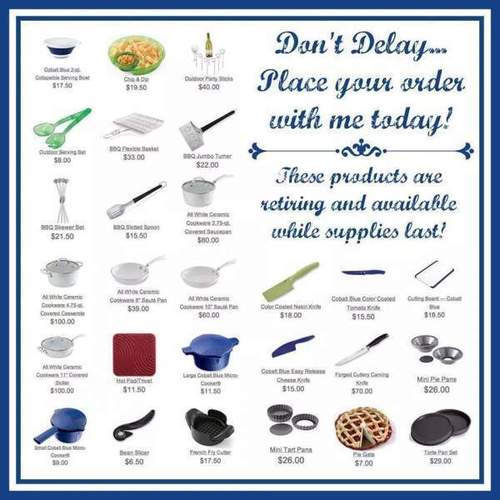 Discontinued Items!  Pampered Chef Consultant Support Community