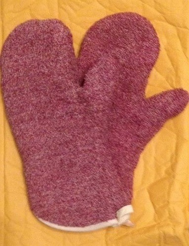 RETIRED PAMPERED CHEF Beige Terry Cloth Oven Mitt 1326 ~Gently