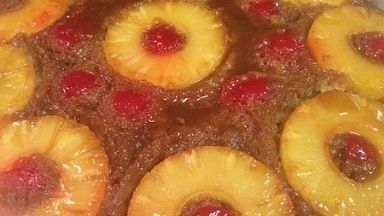 Upside Down Pineapple Cake in Our Skillet